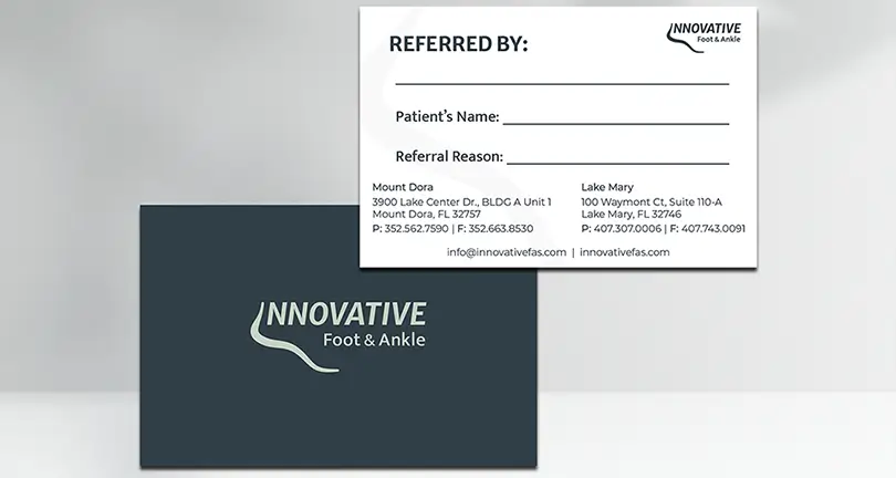 Innovative Foot & Ankle referral Card Mockups